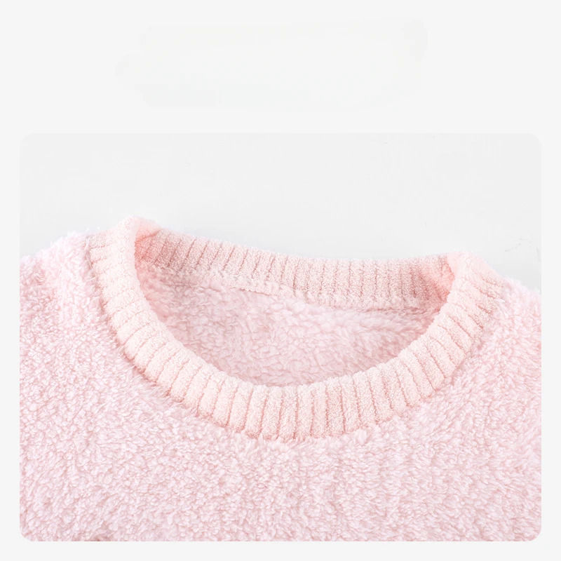 Winter Clothing Youtube - Rosa Pyjama mit Schleife, langärmelig, Rundhalsausschnitt,