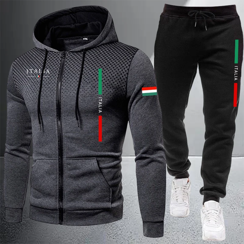 Winter Clothing Items - Herren-Trainingsanzug Lässiger Reißverschluss-Kapuzenpullover Outdoor-Sportbekleidung Jogging-Anzug Herbst-Winter
