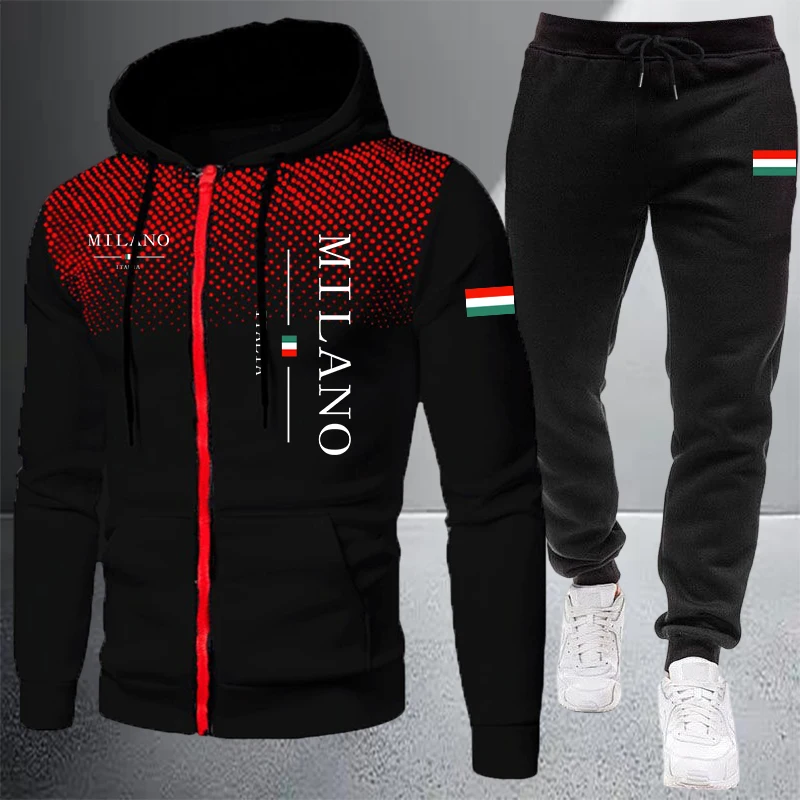Winter Clothing Items - 2026 Hochwertige Herrenbekleidung Reißverschluss-Kapuzenpullover Sport-Jogginganzug Herbst-Winter