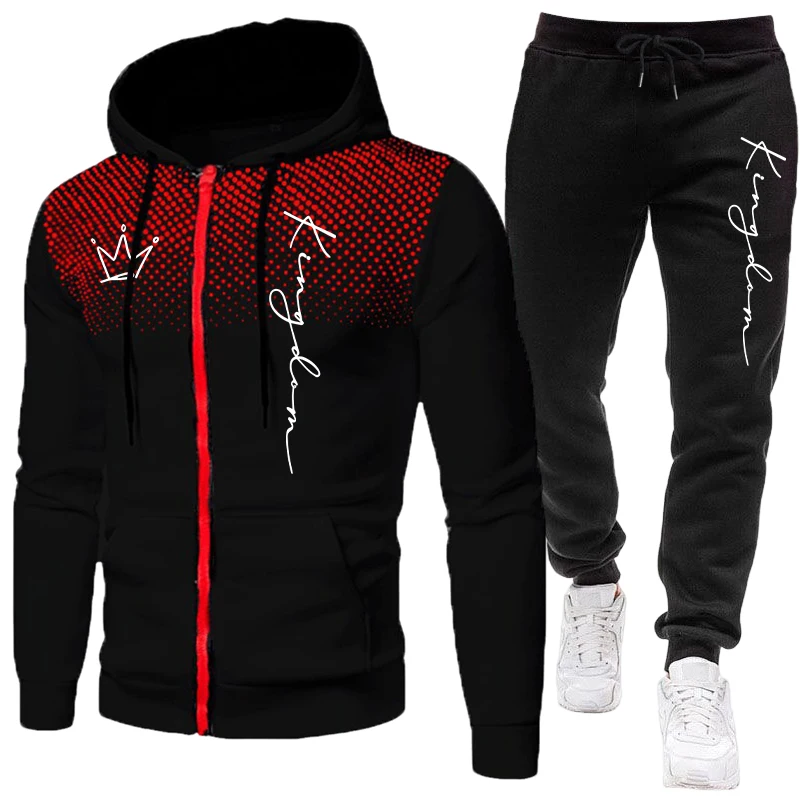 Winter Clothing Items - King Herrenjacke Trainingsanzug Lässiger Kapuzenpullover mit