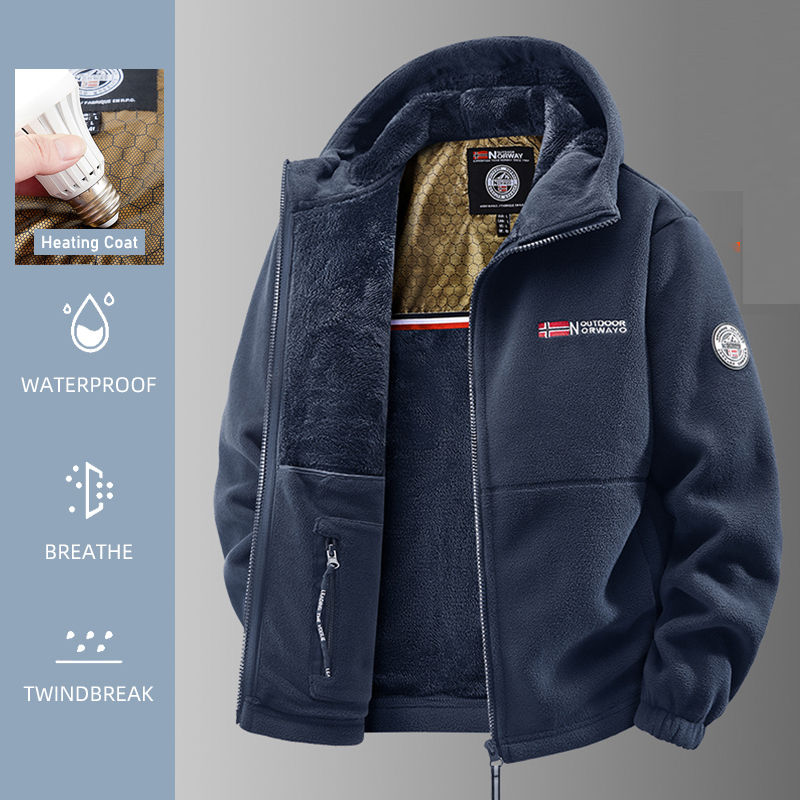 Windproof Jacket Softshell - Männer Beheizte Jacke Winter Polar Fleece