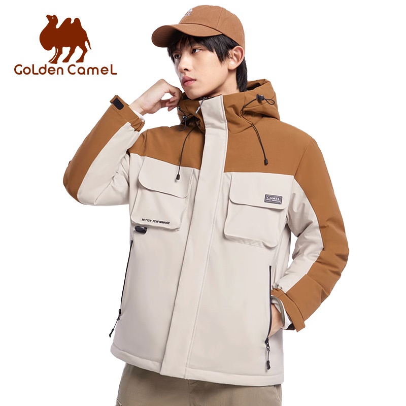 Windproof Jacket Softshell - GOLDEN CAMEL Wanderjacken Damen Fleece-Tooling-Daunenjacke für