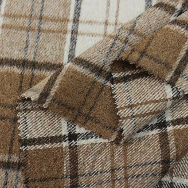 Winter Clothing Men - 100x148cm Weicher, dicker Vintage-Wollstoff mit Karomuster,