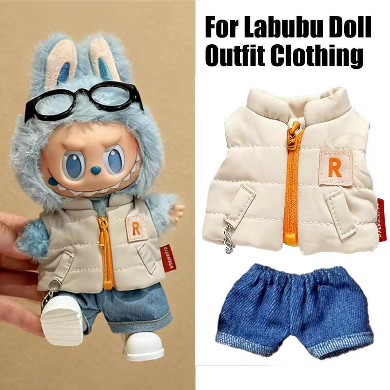 Winter Clothing Items - Für 15 17 cm Labubu-Puppe, einfarbig,