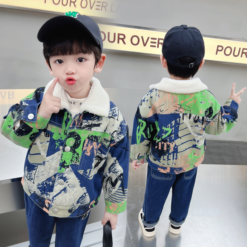 Winter Clothing Drawing - Kinder Baby Warme Jeansjacke Parka Mantel