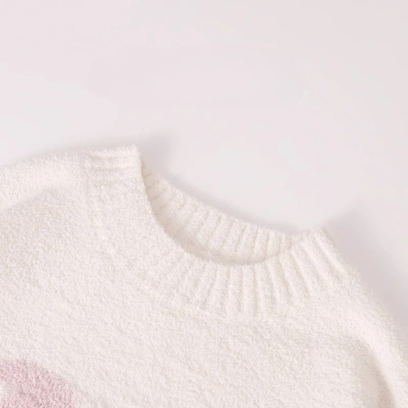 Winter Clothing Youtube - Niedlicher Tulpen-Pyjama, langärmelig, Rundhalsausschnitt, Pullover, weiches