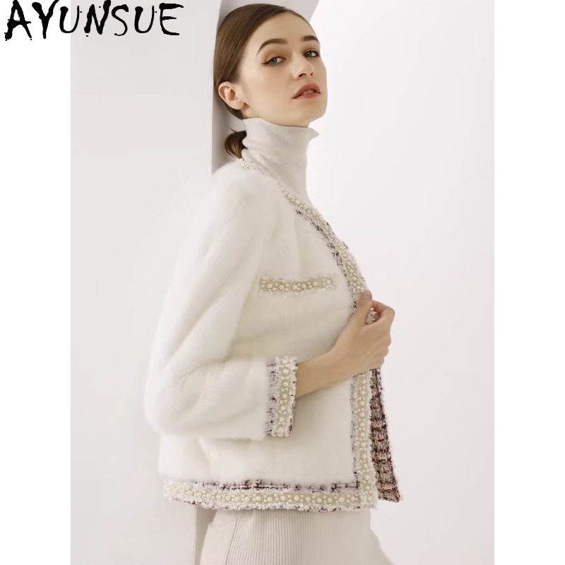 AYUNSUE Lila Etikett Nerzmante – Winter Clothing Label Bewertung und Preis