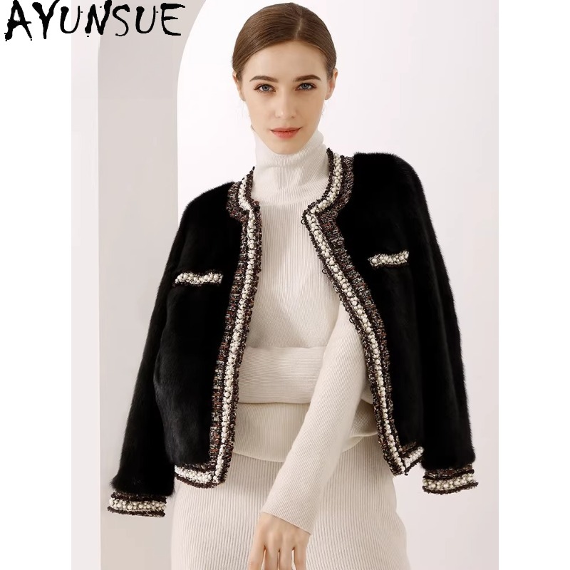AYUNSUE Lila Etikett Nerzmante – Winter Clothing Label Bewertung und Preis