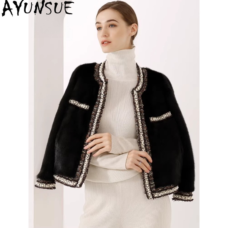 AYUNSUE Lila Etikett Nerzmante – Winter Clothing Label Bewertung und Preis
