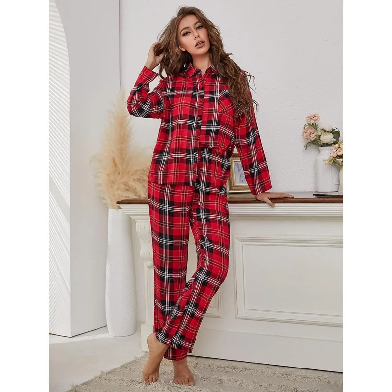 Rot karierter Pyjama, langärme – Winter Clothing Youtube Bewertung und Preis
