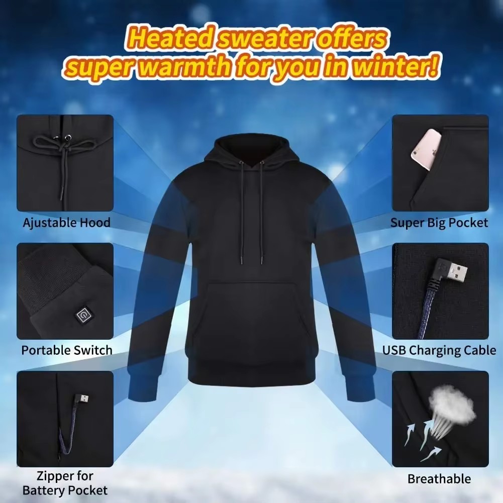 Damen USB-Heiz-Hoodies Herren  – Winter Clothing Items Bewertung und Preis