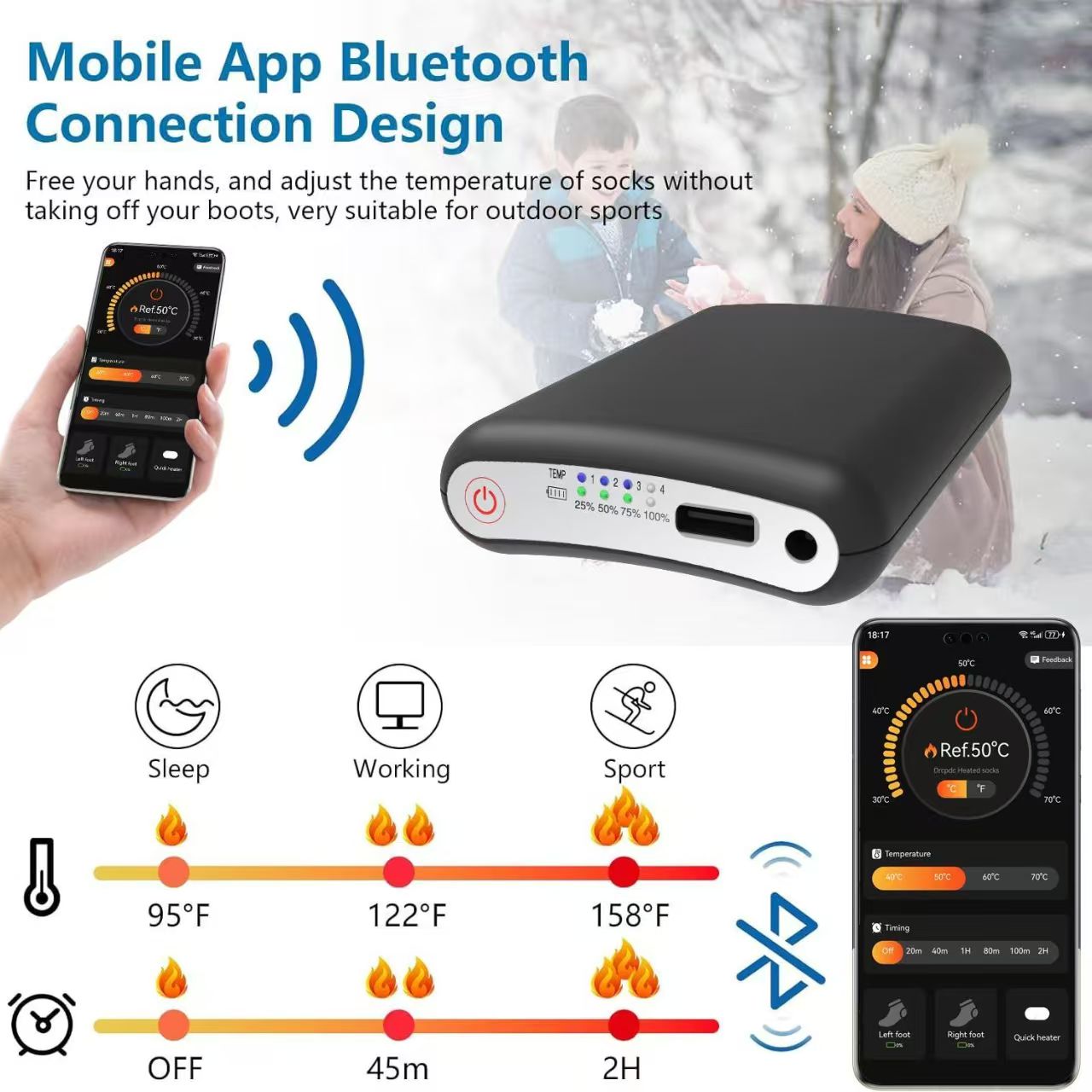 Langlebige 5000mAh 5V Batterie – Heated Insole Rechargeable Bewertung und Preis