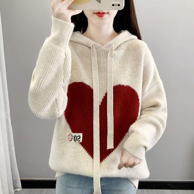 Beige Damen Hoodies Sweatshirt – Winter Clothing Drawing Bewertung und Preis