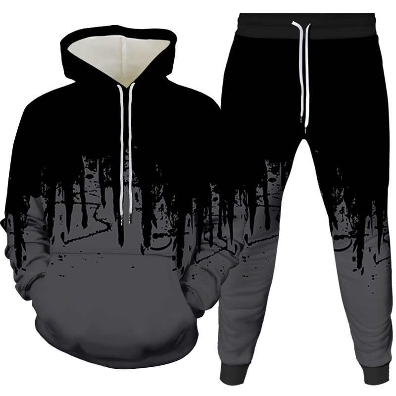 Tinte Malerei 3D Gedruckt Hood – Winter Clothing Men Bewertung und Preis